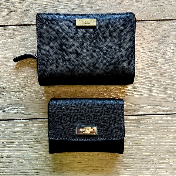 Matching Pair Kate Spade Black Wallets - Picture 1 of 6